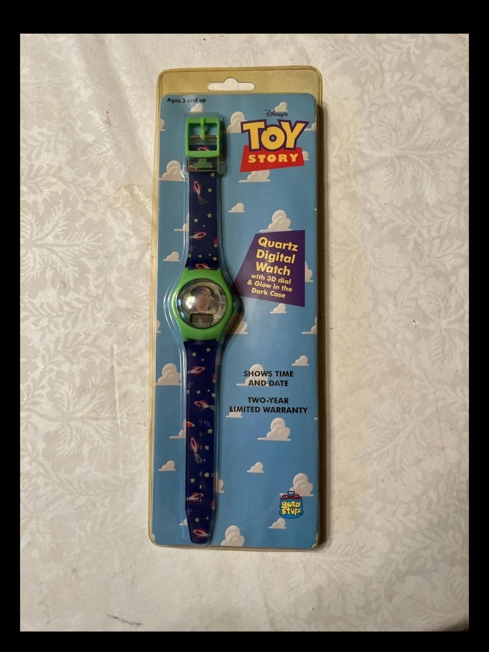 DISNEY TOY STORY BUZZ QUARTZ DIGITAL WATCH 3D - NIP Vintage 1995-